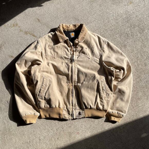 90’s Carhartt Santa Fe Tan Thrashed Jacket - Picture 1 of 5